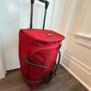 BRIC'S My Safari 21" Pebble Leather Rolling Carry On Duffle Luggage Bag